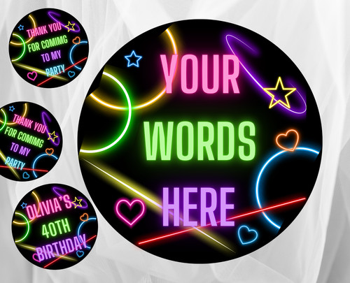 Personalised neon glow party