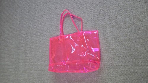 Neon pink tote bag - pink, large
