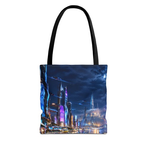 Futuristic cityscape tote bag - futuristic,