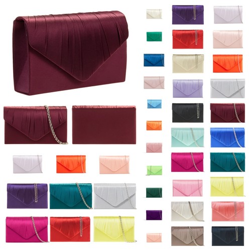Women satin pleated - pleated, bag