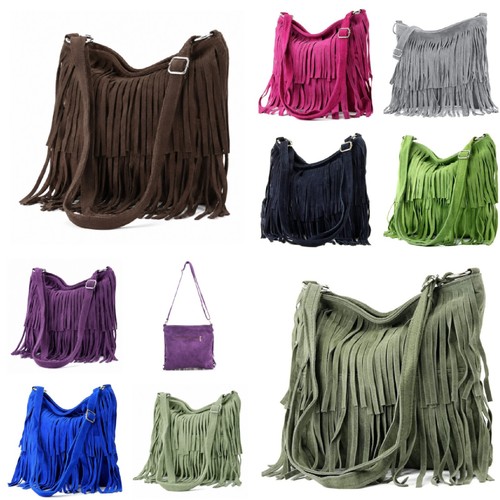 Women suede leather fringe - suede,