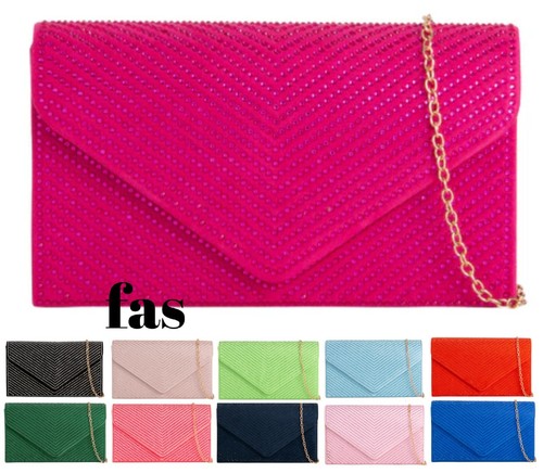 Women satin diamante - diamante, clutch